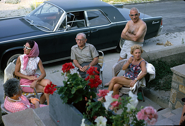 sidewalk gathering 1962 - Out and About