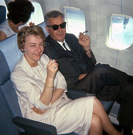 Smoking on a plane 1961 - On Vacation