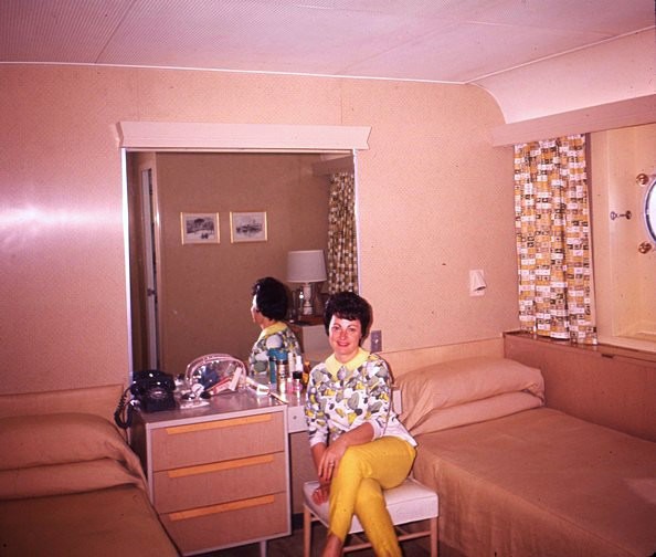 vintage cruise ship cabin