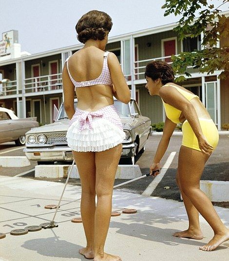 Shuffleboard at the motel - On Vacation