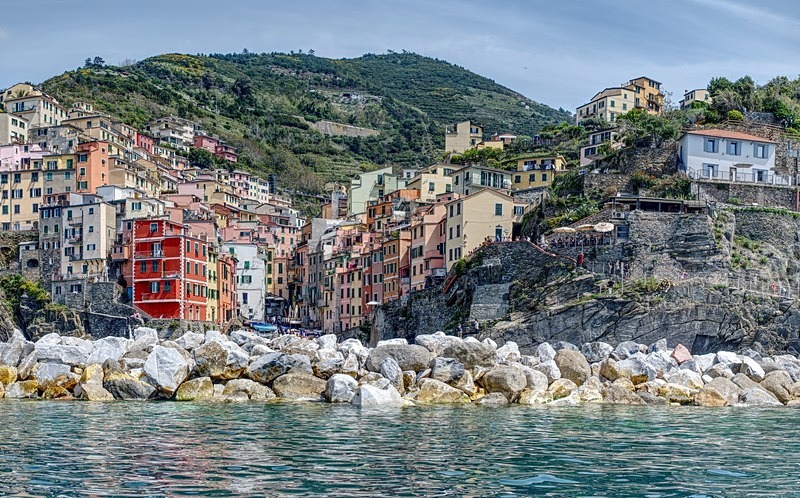 Riomaggiore view from the boat - Italy