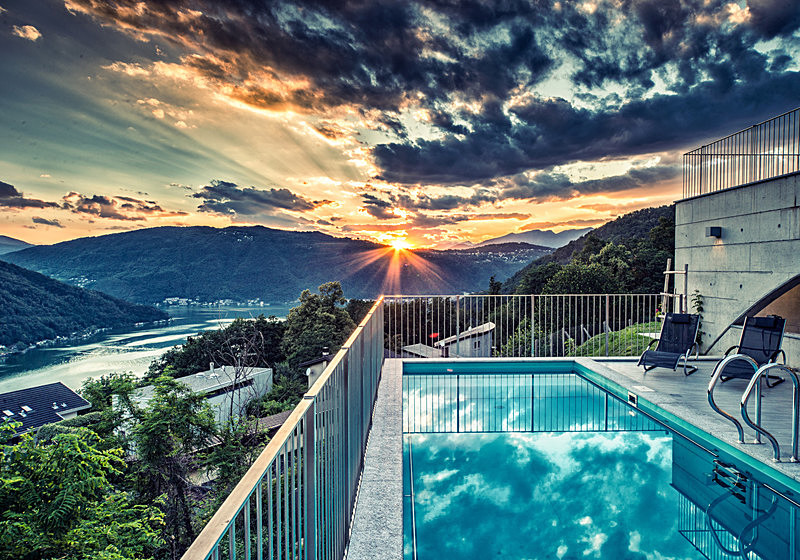 Lake Lugano sunset - Switzerland