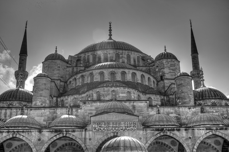 Blue Mosque B&W North view - Istambul