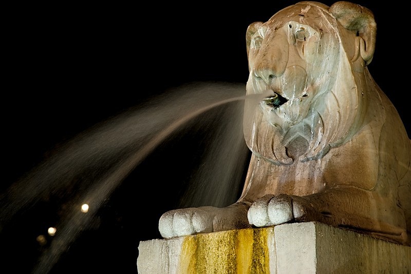 Lions in Piazza del Popolo - Italy