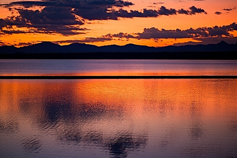 Yellowstone Lake reflections - National Parks