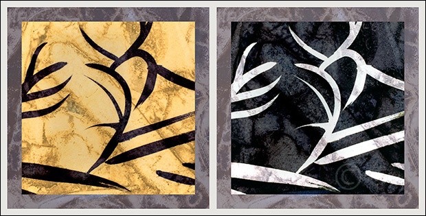 Diptych-Two ways of seeing drawing with shredded paper experiment - Pairs Plus