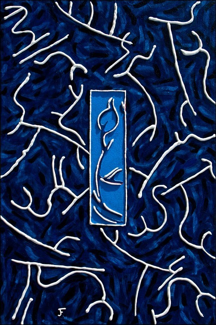White on Blue 3D Doodle - 3D Doodles