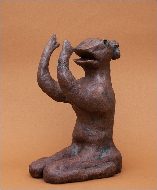 Ms. Friend of Frogs - Ceramic Sculpture