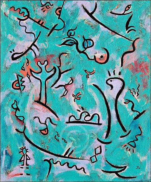 Glyphyx on turquoise - Glyphs