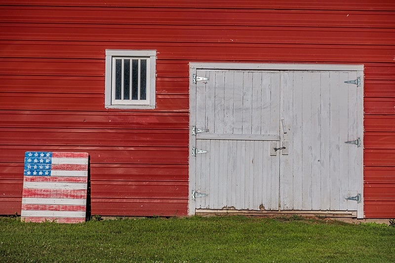 Red White and Blue on Red and White - Still Life