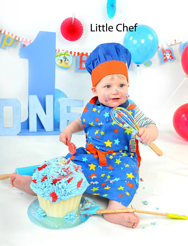 little chef also in pinks - Cake Smash