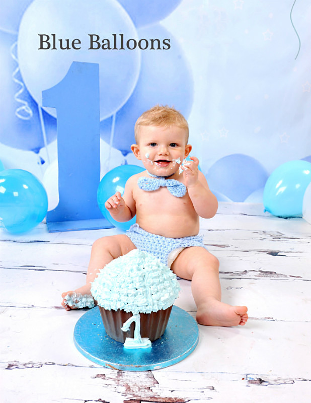 blue balloons - Cake Smash