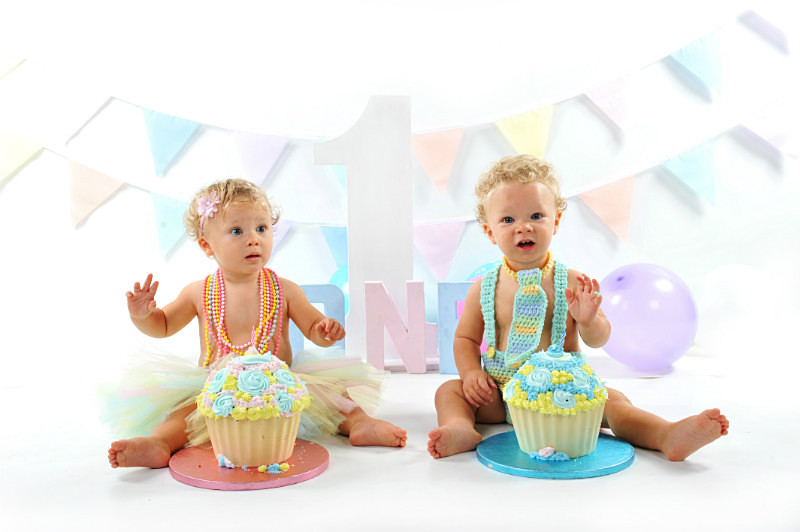 twins pastels - Cake Smash