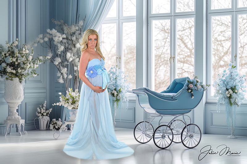 pram blue - Maternity Shoot