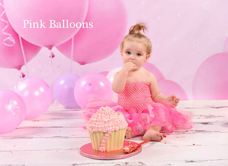 pink balloons - Cake Smash
