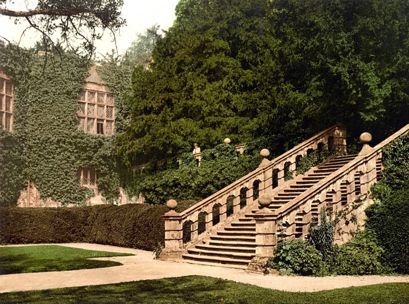 Haddon Hall the terrace steps Derbyshire 55 - DERBYSHIRE PEAK DISTRICT