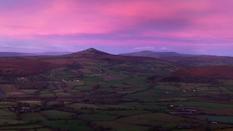 Twilight at Sugar Loaf, Wales.
