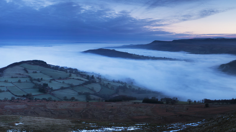 Talybont on usk from the Brecon Beacons, Wales
