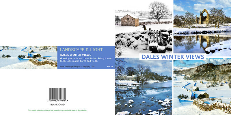Ref 206 Dales x4 Snow scenes - Yorkshire Greetings Cards