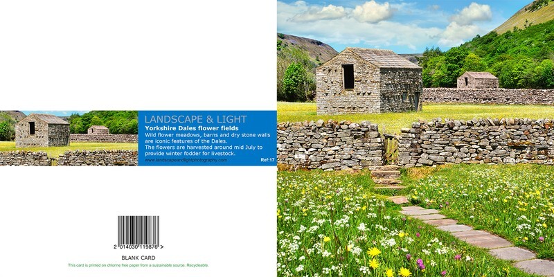 Ref 17 Flower fields and barns - Yorkshire Greetings Cards