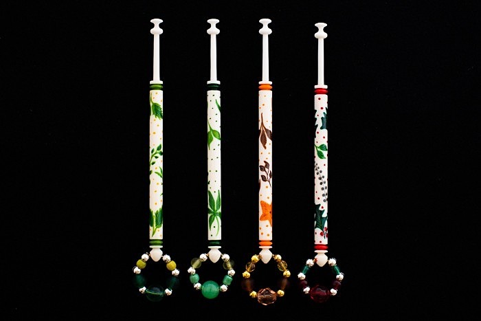 Seasonal leaves on Bone - Bobbins Gallery