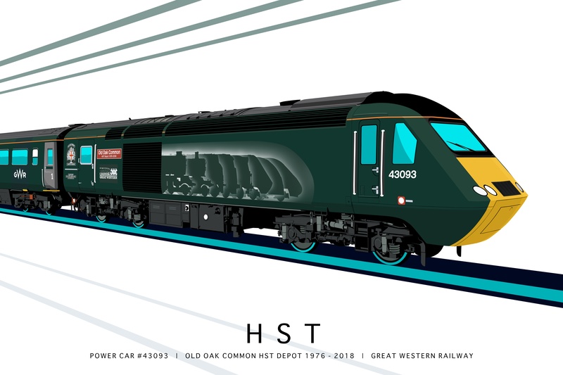POWER CAR #43093 | OLD OAK COMMON HST DEPOT 1976-2018 | GWR - Class 43 / Class 255 Art Prints