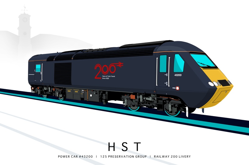 POWER CAR #43200 | 125 PRESERVATION GROUP | RAILWAY 200 LIVERY - Class 43 / Class 255 Art Prints