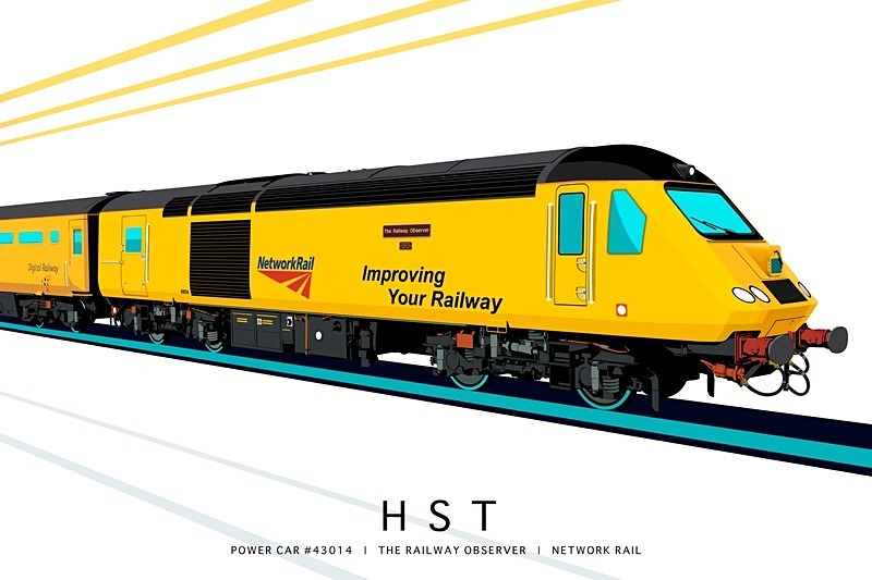POWER CAR #43014 | THE RAILWAY OBSERVER | NETWORK RAIL - Class 43 / Class 255 Art Prints