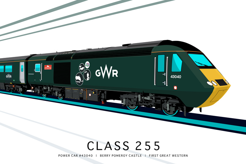 CLASS 255 | POWER CAR #43040 | BERRY POMEROY CASTLE - Class 43 / Class 255 Art Prints