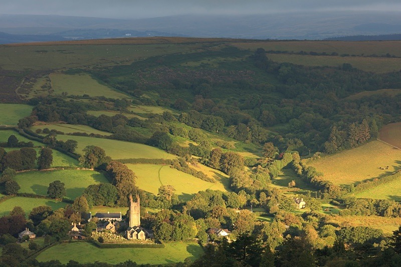 Sunlit Saint Pancras - Dartmoor Landscapes Prints