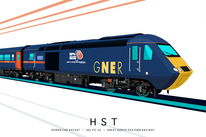 POWER CAR #43367 | DELTIC 50 | GREAT NORTH EASTERN RAILWAY - Class 43 / Class 255 Art Prints