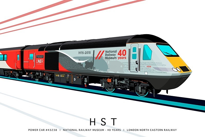 POWER CAR #43238 | NATIONAL RAILWAY MUSEUM - 40 YEARS | LNER - Class 43 / Class 255 Art Prints