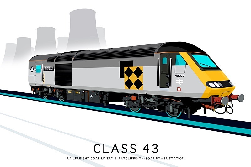 CLASS 43 | RAILFREIGHT COAL LIVERY | RATCLIFFE-ON-SOAR POWER STATION - FICTIONAL HST LIVERIES