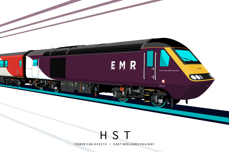 POWER CAR #43274 | EAST MIDLANDS RAILWAY - Class 43 / Class 255 Art Prints