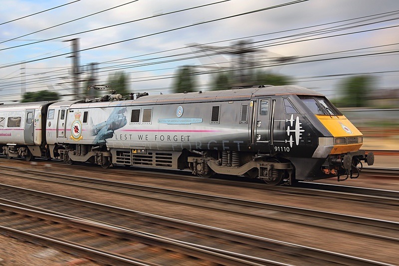 East Coast Class 91 #91110 'Battle Of Britain Memorial Flight' - Locos in Motion - Artwork Prints