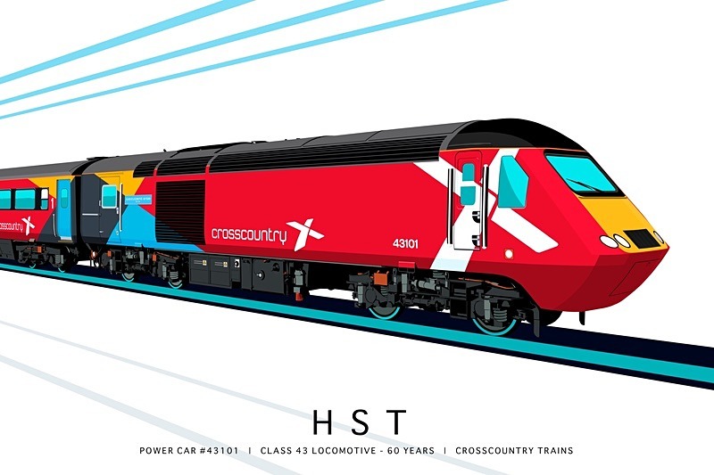 HST POWER CAR #43101 | XC REBRAND (LIMITED EDITION PRINT 1 of 25) - FICTIONAL HST LIVERIES