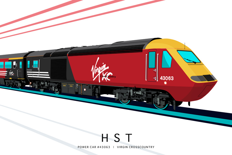 POWER CAR #43063 | VIRGIN CROSSCOUNTRY - Class 43 / Class 255 Art Prints