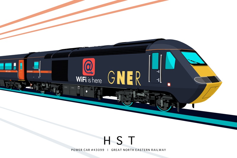 POWER CAR #43099 | GREAT NORTH EASTERN RAILWAY - Class 43 / Class 255 Art Prints