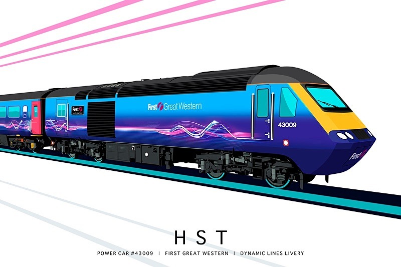 POWER CAR #43009 | FIRST GREAT WESTERN | DYNAMIC LINES LIVERY - Class 43 HST Artwork Gallery