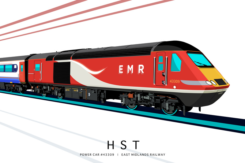 POWER CAR #43309 | EAST MIDLANDS RAILWAY - Class 43 / Class 255 Art Prints