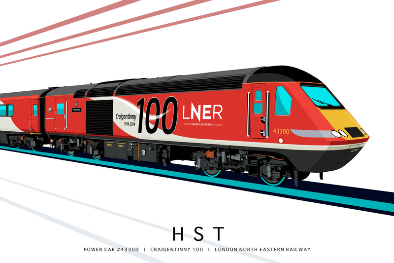 POWER CAR #43300 | CRAIGENTINNY | LONDON NORTH EASTERN RAILWAY - Class 43 / Class 255 Art Prints