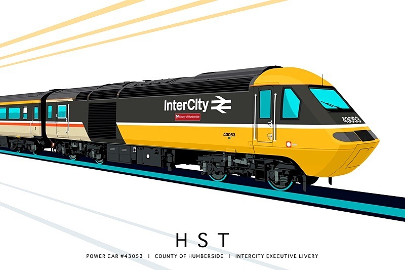 HST POWER CAR #43053 | COUNTY OF HUMBERSIDE | INTERCITY LIVERY - Class 43 / Class 255 Art Prints