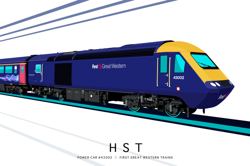 POWER CAR #43002 | FIRST GREAT WESTERN TRAINS - Class 43 / Class 255 Art Prints