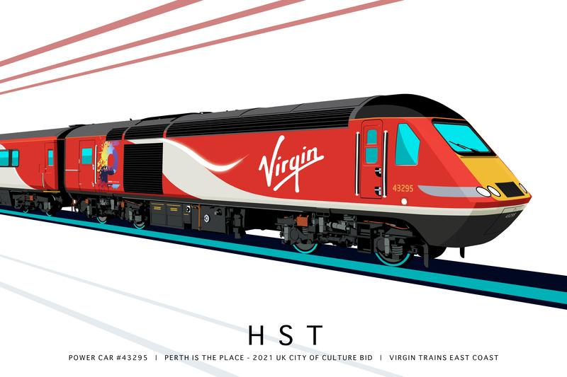 POWER CAR #43295 | PERTH IS THE PLACE | VIRGIN TRAINS EAST COAST - Class 43 / Class 255 Art Prints