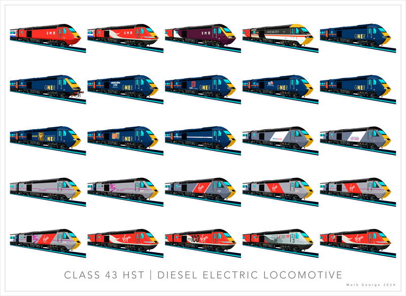 CLASS 43 LIVERY POSTER PRINT (ARTWORKS 026 to 050) - HST Posters