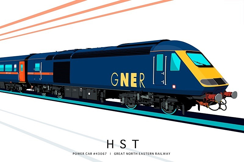 POWER CAR #43067 | GREAT NORTH EASTERN  RAILWAY - Class 43 / Class 255 Art Prints