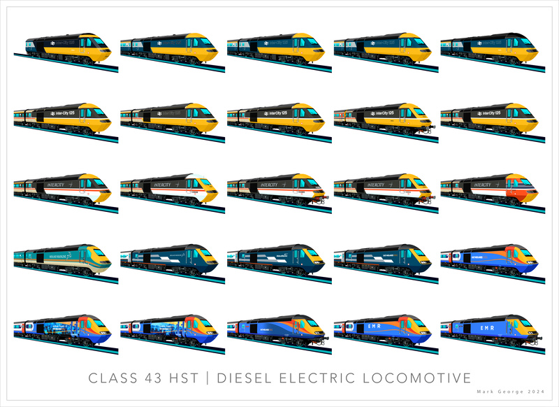 CLASS 43 LIVERY POSTER PRINT (ARTWORKS 001 to 025) - HST Posters