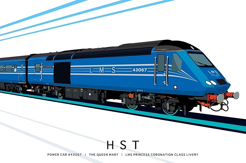 POWER CAR #43067 | THE QUEEN MARY | LMS PRINCESS CORONATION LIVERY - FICTIONAL HST LIVERIES