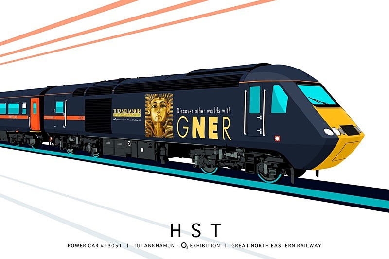 POWER CAR #43051 | TUTANKHAMUN - O2 EXHIBITION - GNER - Class 43 / Class 255 Art Prints