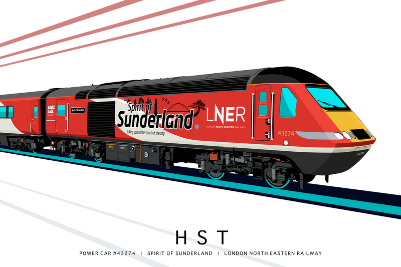 POWER CAR #43274 | SPIRIT OF SUNDERLAND | LONDON NORTH EASTERN RAILWAY - Class 43 / Class 255 Art Prints